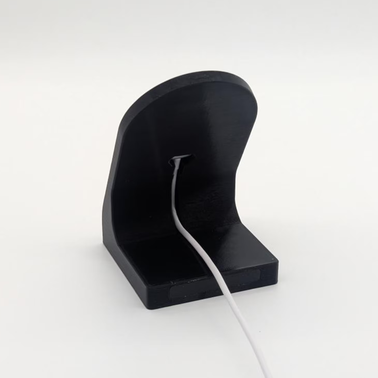 Weighted Curved Wireless Charging Cradle, Angled Desktop Holder For Circular Charging Pucks With Built-In Cable Channel Stand