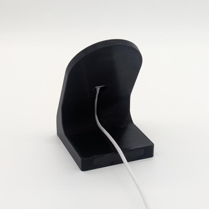 Weighted Curved Wireless Charging Cradle, Angled Desktop Holder For Circular Charging Pucks With Built-In Cable Channel Stand
