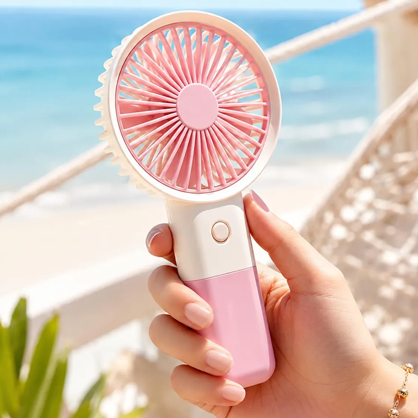 Rechargeable Handheld Portable Cooling Fan, Compact Pocket-Sized Air Cooler Suitable For Outdoor Activities And Desktop Placement