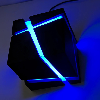 Fractured Geometric Cube Ambient Light, USB Powered Decorative Desk Lamp With Seam Light Emission Design