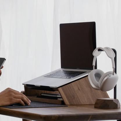 Geometric Base Headset Display Rack, Minimalist Desktop Hanging Holder For Over-Ear Headphones Stand